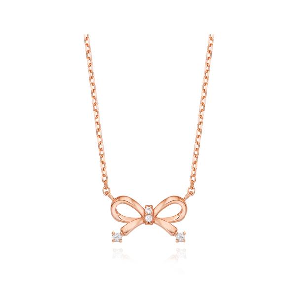 Stonehenge Silver Ribbon Cubic Necklace Sc24B12T