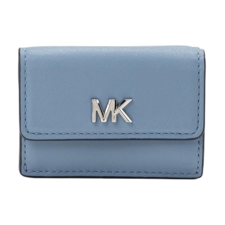 Michael Kors Mk Facet Tri-Fold Logo Leather Wallet Small Women wallet Blue 32S5S5QD1L-CHAMBRAY Basic Set (Bag+Box)