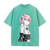 Hot Anime Re Zero Ram Cute Print T-shirt Men Women Tshirts Short Sleeve Cotton Clothing Retro Washed T Shirt Harajuku Loose Tops