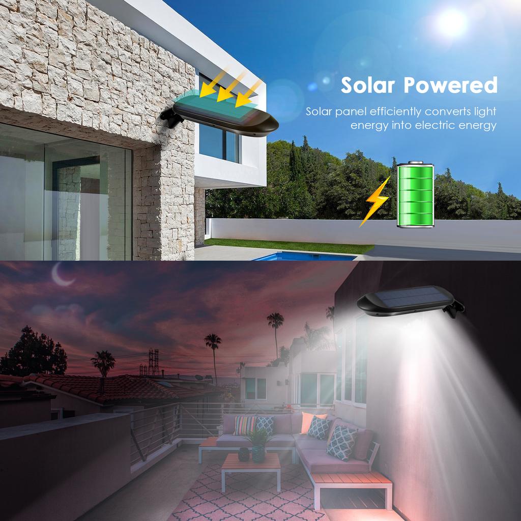 2 STÜCK Solar Wandleuchten Bewegungssensor 32 LEDs Außen Wasserdicht Solar LED Wandlampen mit Dimm/