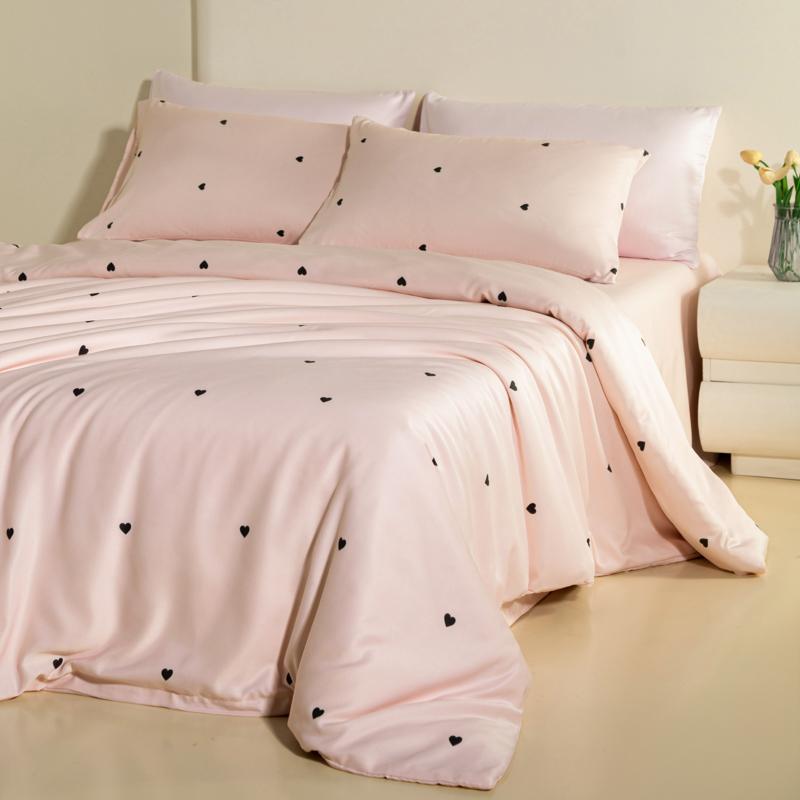 

3pcs/4pcs Silky Bedding Set with Duvet Cover Flat Sheets Pillowcase Washed Silk Smooth Bed Sheet Set Twin Double King Queen Size Twin Size 3pcs