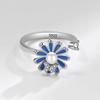 Adjustable Sunflower Butterfly Spinning Ring For Women Rotating Flower Band Fashion Jewelry Gift
