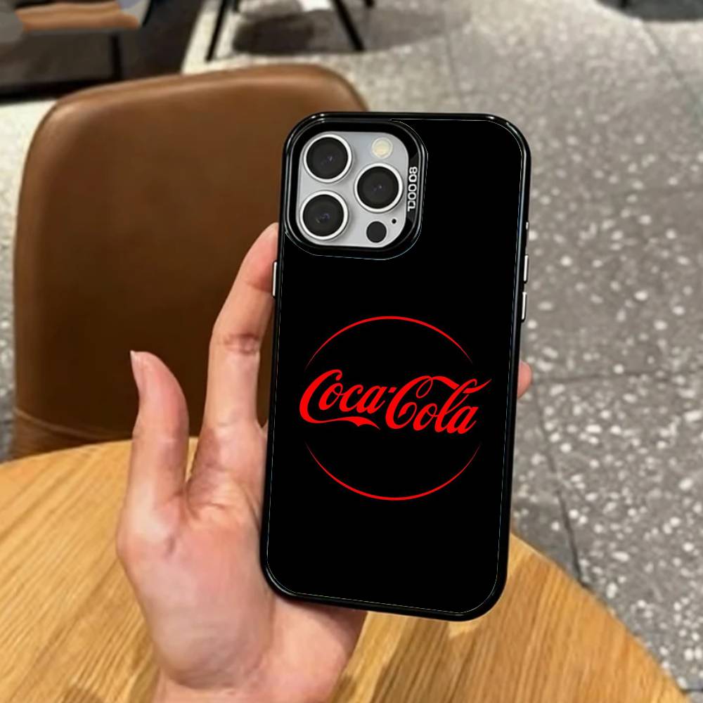 

Hot C-Coca D-Drinks C-Cola Phone Case For iPhone17,16,15,14,13,12,11 Plus,Pro Max Colored Silver Plated Inside Cover iPhone12