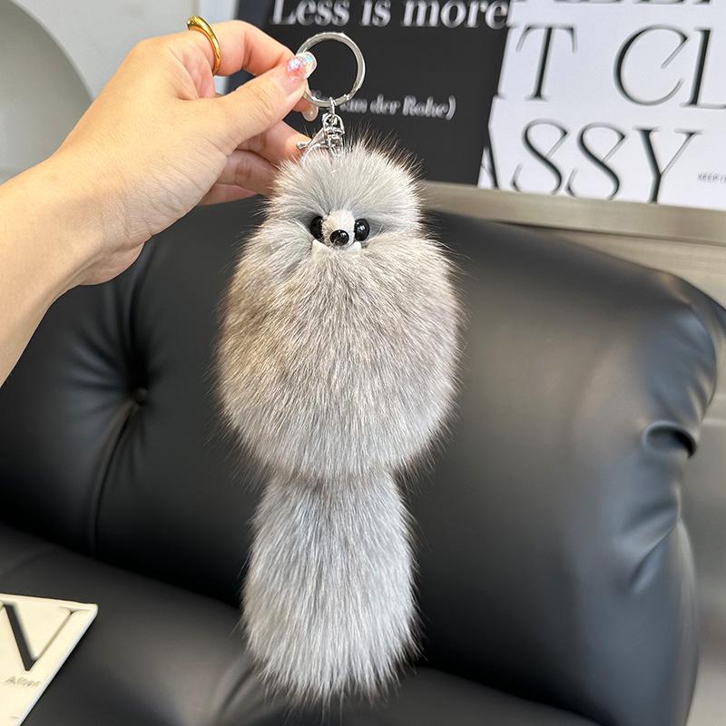 Cute Plush Fox Fur Keychain - Baby Fox Pendant & Cartoon Doll Bag Charm