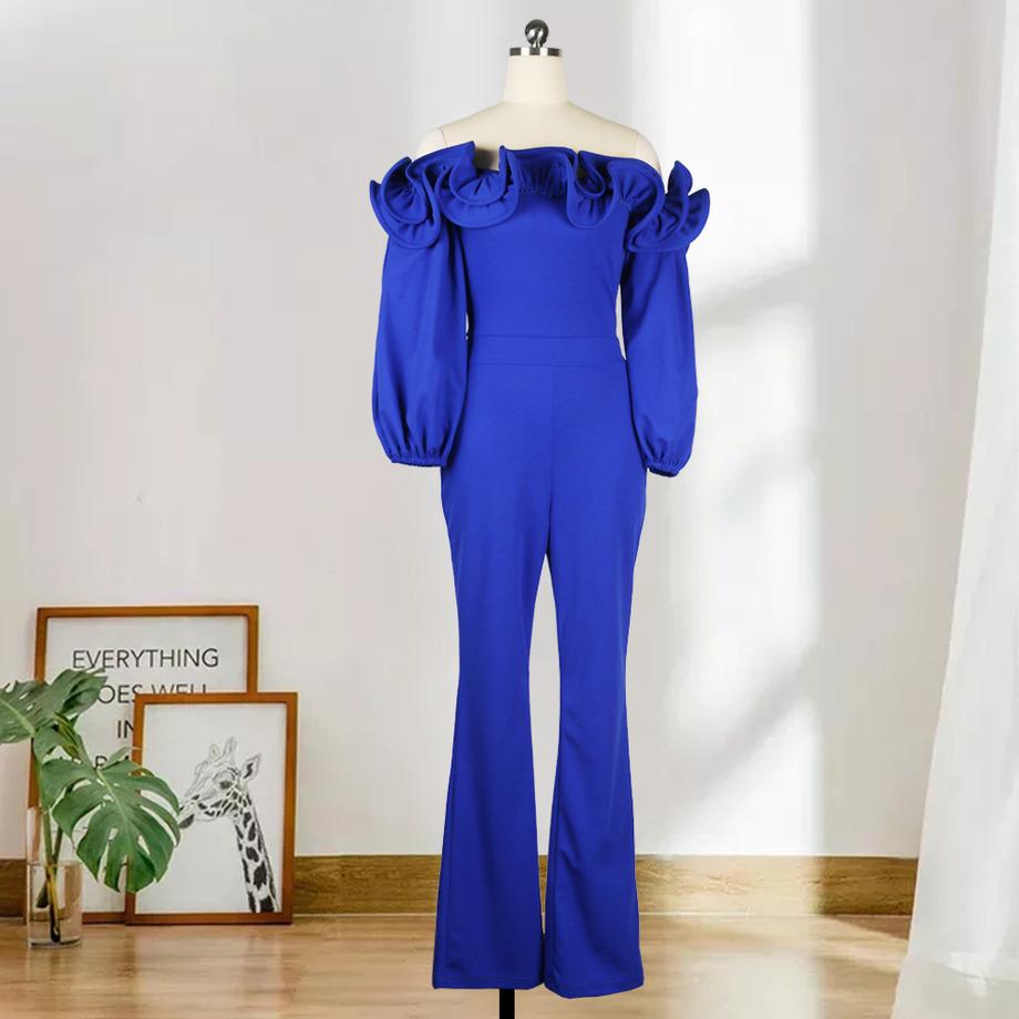 Women Off Shoulder Jumpsuit Ruffle Club 