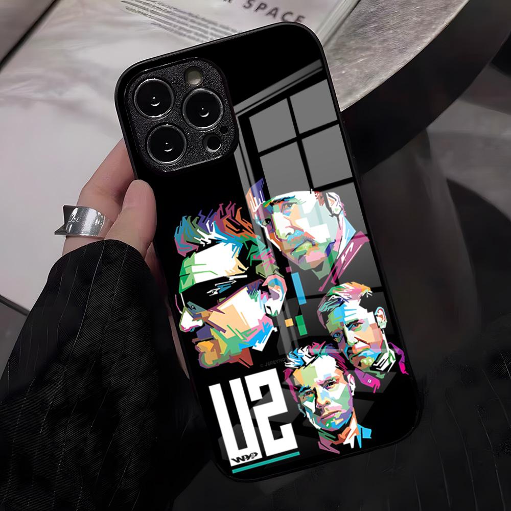 U2 Band Phone Case For IPhone 17 Pro Max 16 15 14 Pro Max 13 11 X Xs Xr 8 7Plus Glass Cover