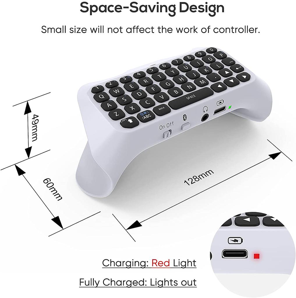 Wireless Controller Keyboard for PS5  Bluetooth 3.0 Mini Portable Gamepad Chatpad with Built in Speaker   3.5MM Audio Jack for Playstation 5 Voice