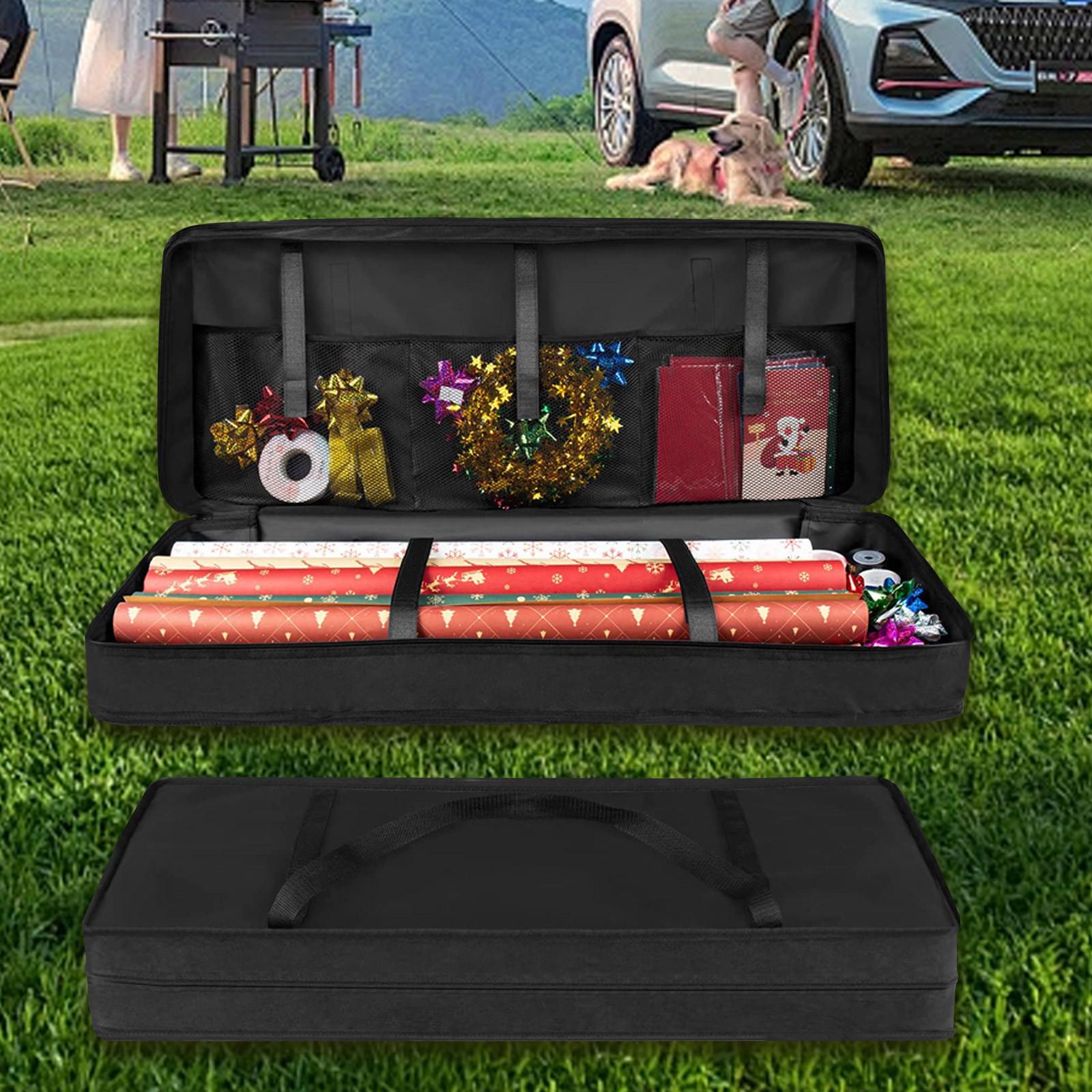 

Сумка для рождественских украшений с принтом рождественской елки Сумка Оксфорд Сумка для хранения цветочной бумажной гирлянды One Size чёрный