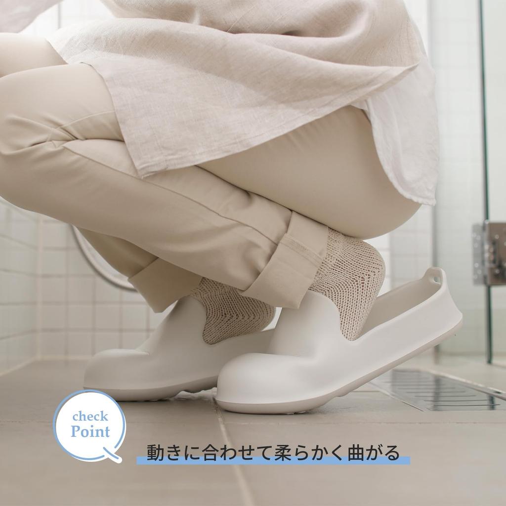 Marna Bath Slippers Hook Bath Floating JA090W (with Hole), Non-Slip Shoes, Storage, White,