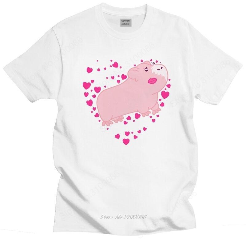 

Kawaii Valentines Day Skinny Pig Heart T Shirt Men ShortSleeve Animal Tshirts Printed Tee Preshrunk Cotton Slim Fit Tshirt S