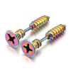1 Pair Unisex Women Men Earrings Stainless Steel Piercing Nail Screw Stud Earrings Punk Rock Helix Ear Piercings Spiral Jewelry