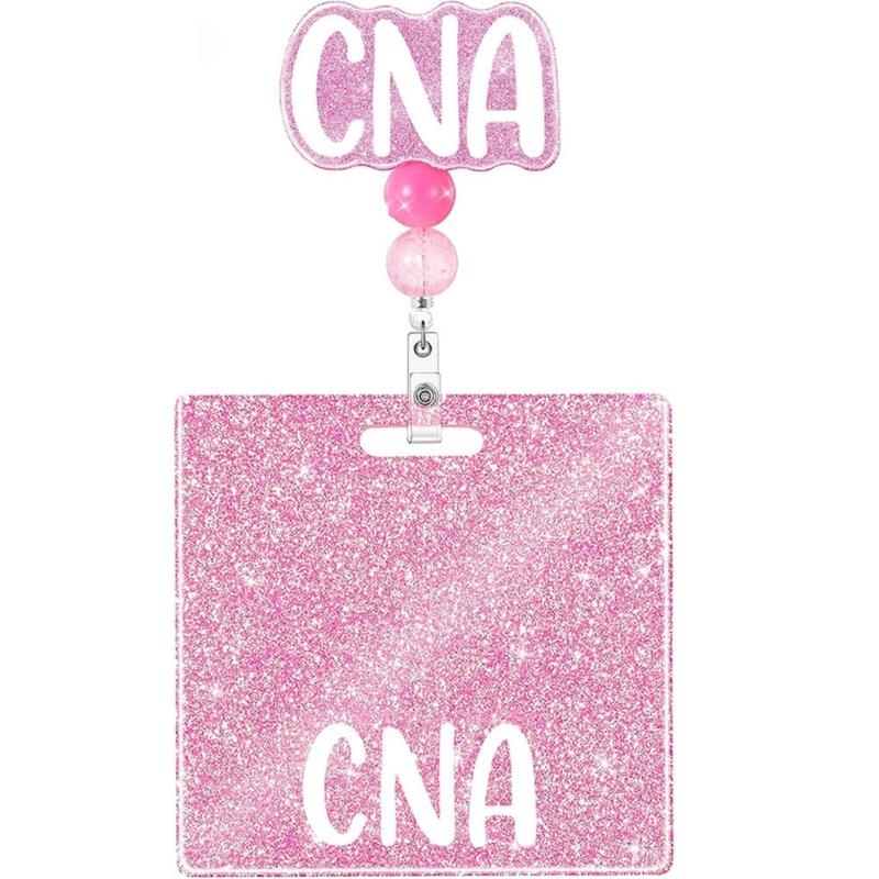 

Retractable Name Card Holder Nurse Badge Buddy Glittering Nurse Badge Cards ID Badge Holder for Office Hospital