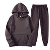 Einfarbiges Hoodie-Set Herren Damen Freizeit-Sportbekleidung Schlichtes Sweatshirt Jogginghose