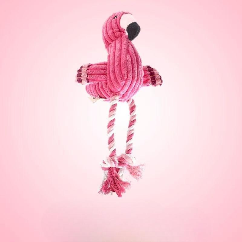 Dog Toy Plush Sound-making Flamingo, Dog Self-entertainment and Boredom, Teething Corduroy Dog Toy, Interactive Toy