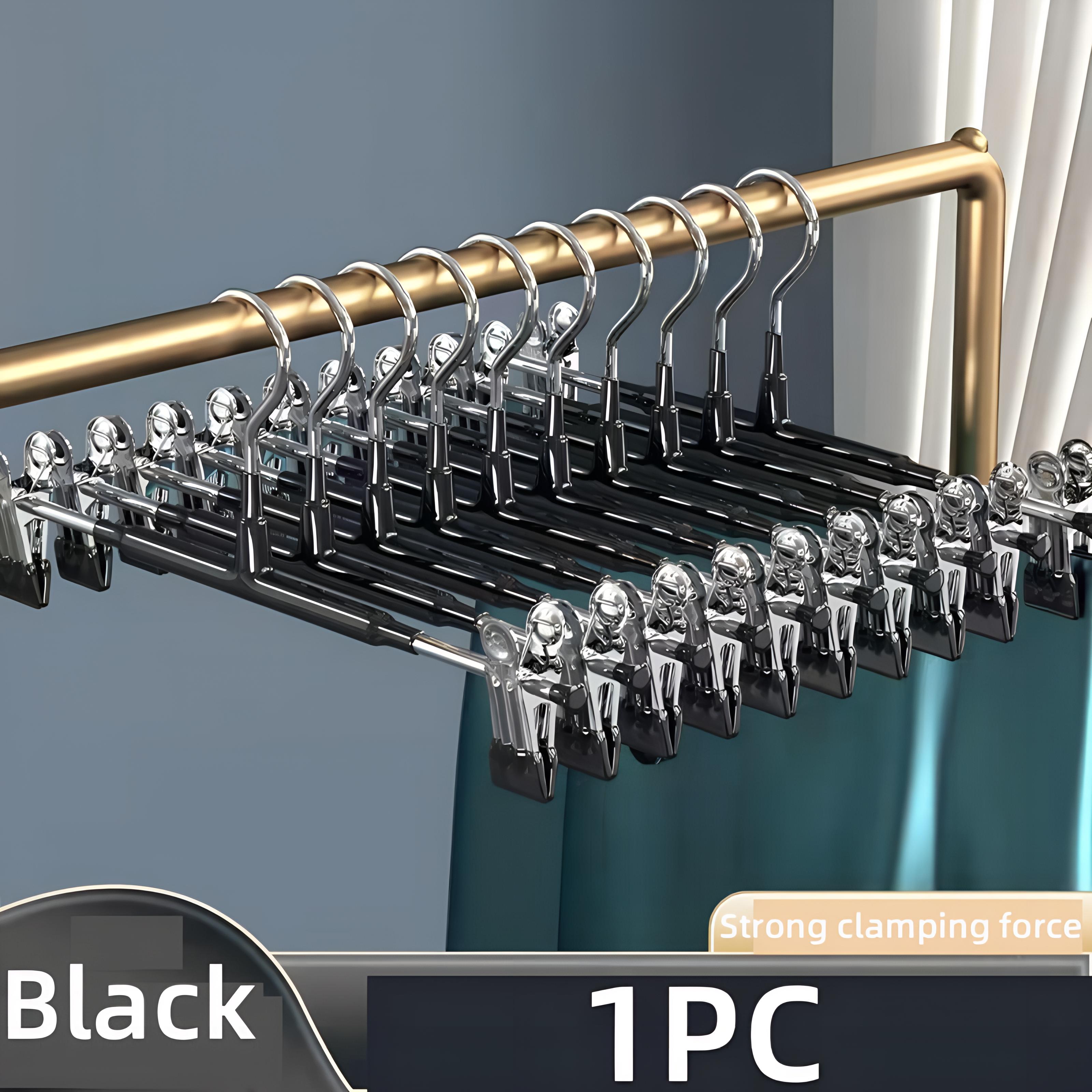 

1/5 шт. Затиск для штанів із нержавіючої сталі Затиск для гардеробу Протиковзка прищіпка Затиск для штанів Вішалка для одягу для спідниці 1PCS чорний