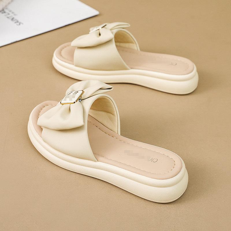 

[Customized] 8801 new sandals women s 2025 summer wear versatile thick bottom flat bottom soft bottom strap Mori drag 40
