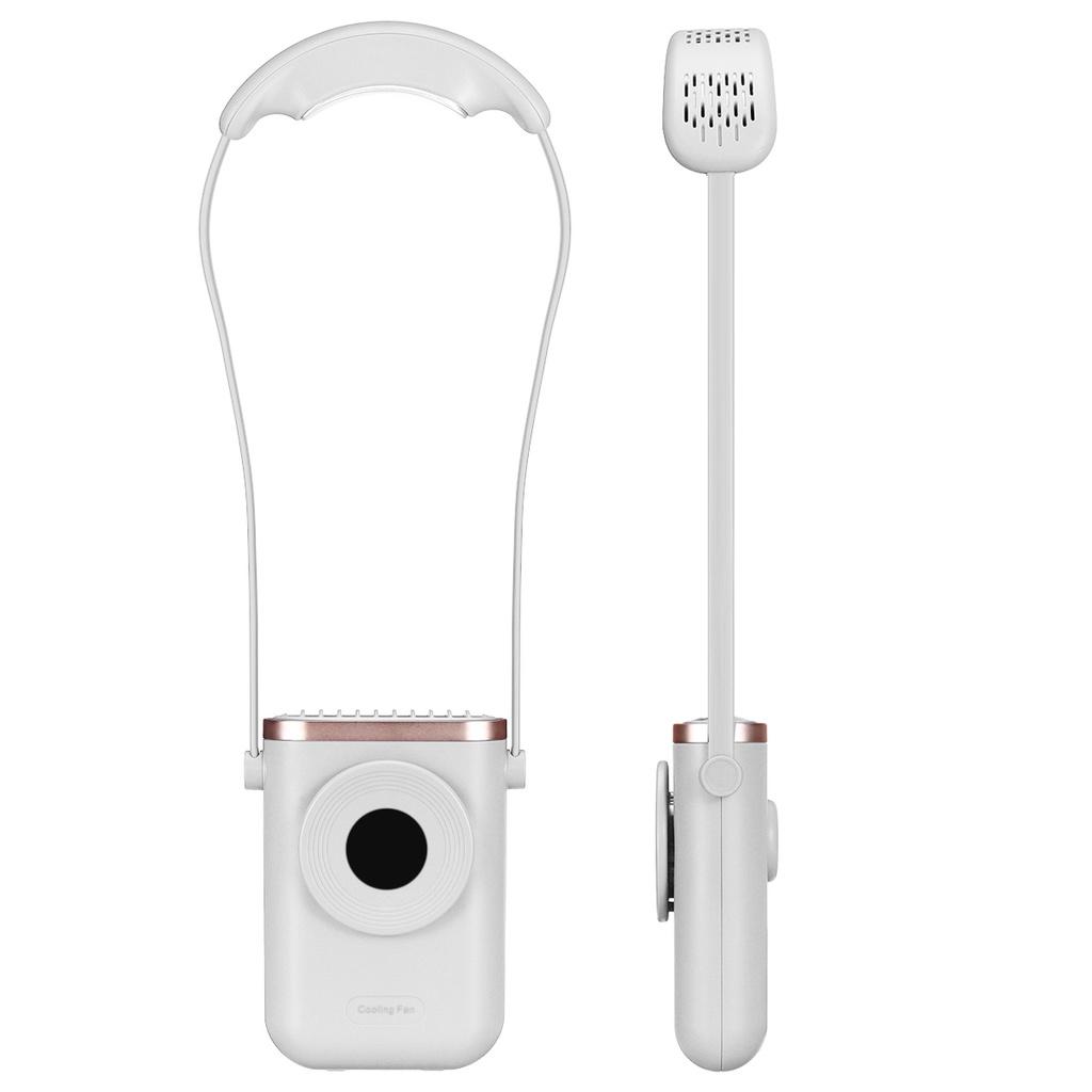 

3-скоростной портативный шейный вентилятор, мини-вентилятор для персонального охлаждения, безлопастной, с USB-подзарядкой, для ленивого ношения на шее белый