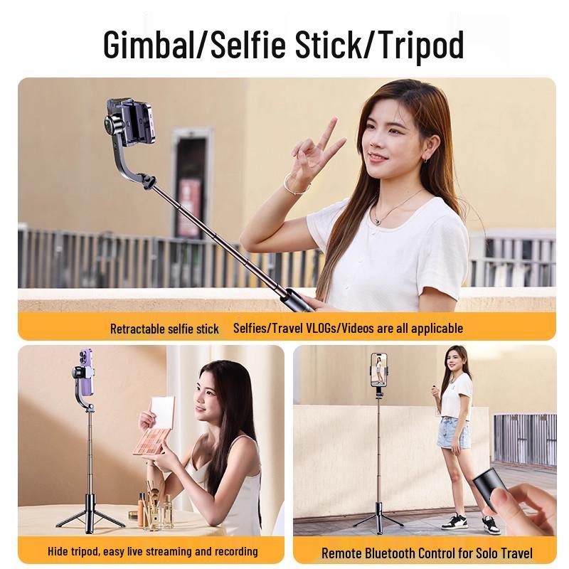 Estabilizador Gimbal para Teléfono AR Anti-Sacudidas: Trípode Palo Selfie de Mano para Vlogging, Fotografía y Transmisión en Vivo
