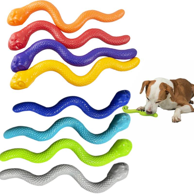 40cm Pet Rubber Snake Hidden Food Leakage And Bite Resistant Teeth Grinding Toy
