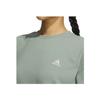 Adidas Letter Print Casual Sports Short Sleeve T-Shirt Women Tops Silver Grey Green IS7405