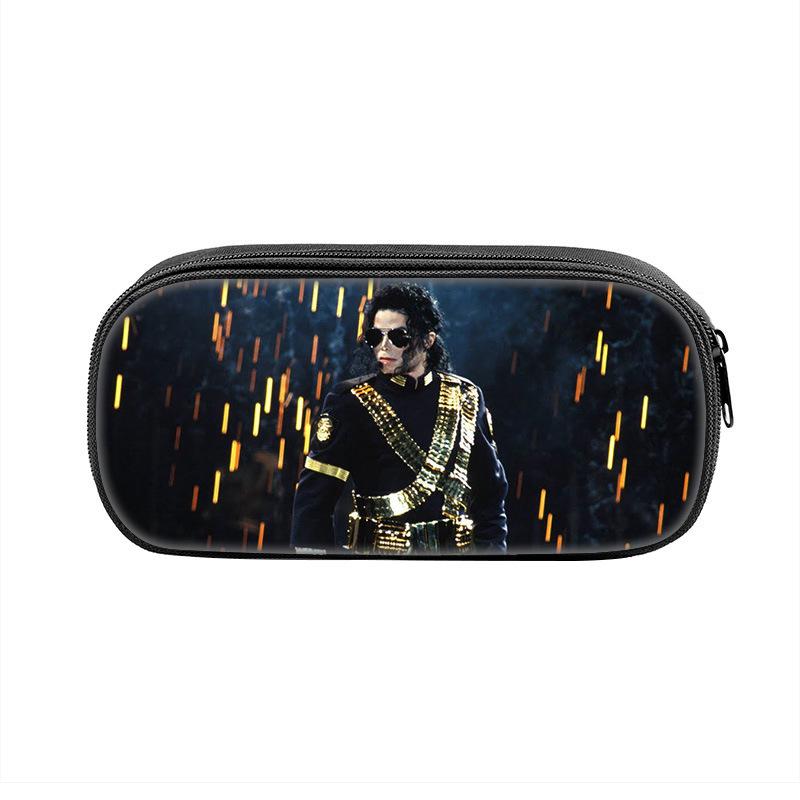 Michael Jackson Zippered Pencil Case: Student Stationery Bag