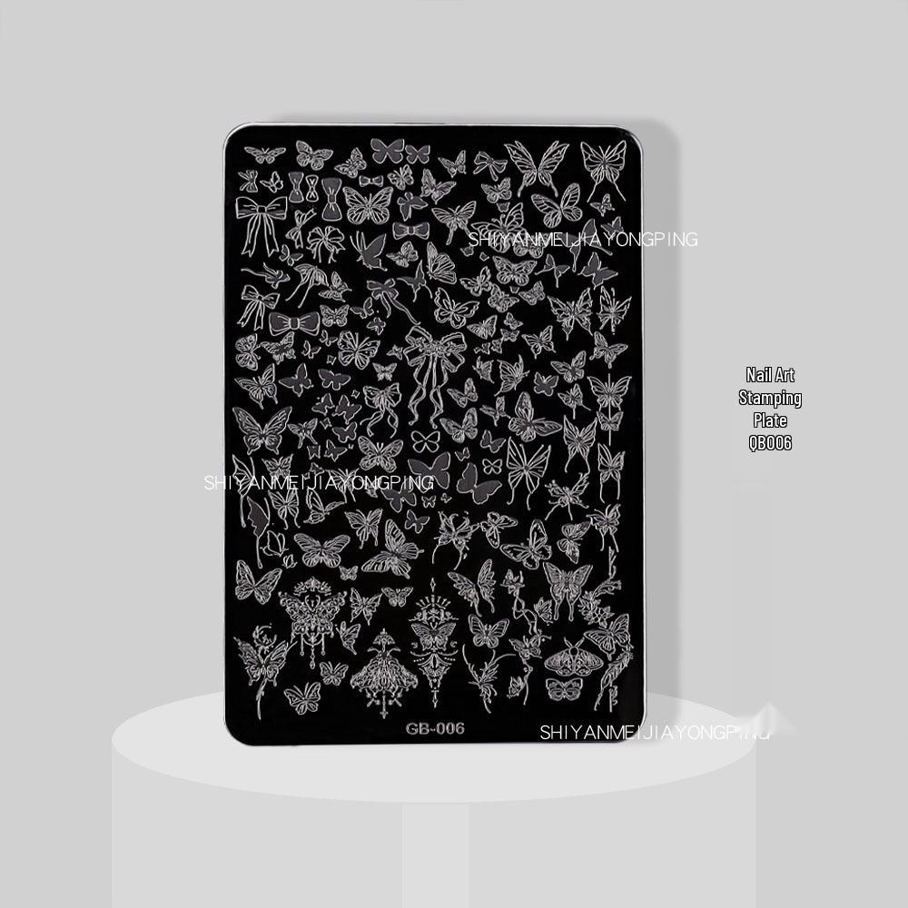 

Кружевная бабочка, цветочный штамп для нейл-арта с прозрачным силиконовым штампом