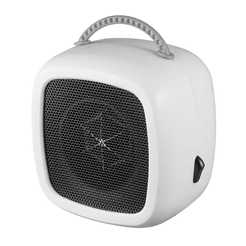 

Мини настольный обогреватель с защитой от падения с ручкой настольный вентилятор тепловентилятор портативный зимний обогреватель защита от сбоев питания для офиса белый
