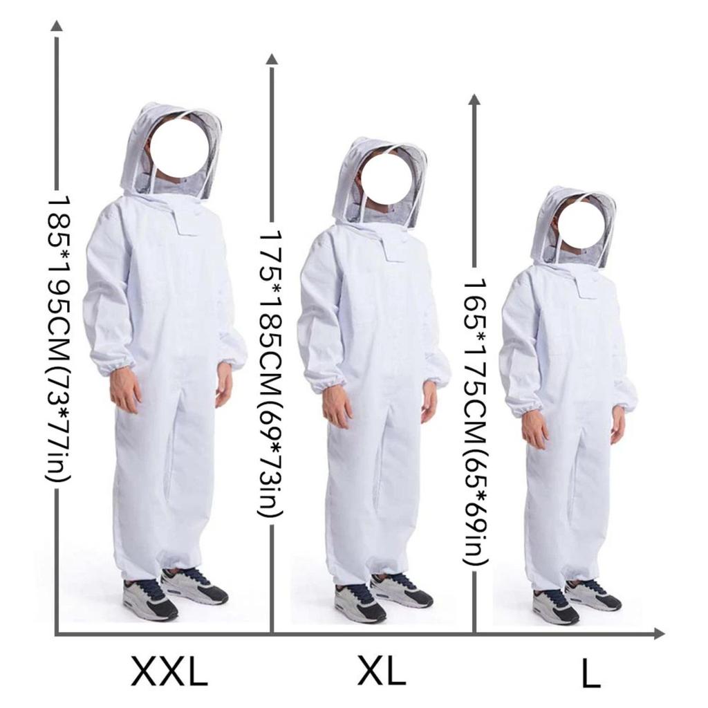 Förbättrad vit biodlingsskyddsdräkt - Endelad delad bi-skyddande design
