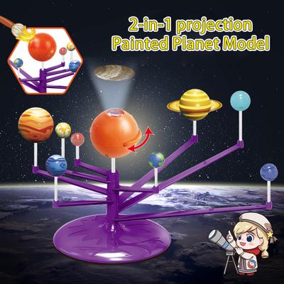 1 Zestaw Układu Słonecznego Zabawka z Projektorem 3D Słońce Planety Model Wszechświat Astronomiczny Nauka Nauka STEM Edukacyjny DIY Montaż Zabawka Chłopcy Dziewczęta Prezent
