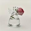 Modern Glass Flower Vase Compatible for Fresh or Artificial Flowers Cylindrical Round Vase with Smooth Sides Minimalist Wedding Centerpiece