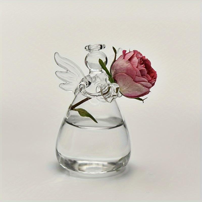 Modern Glass Flower Vase Compatible for Fresh or Artificial Flowers Cylindrical Round Vase with Smooth Sides Minimalist Wedding Centerpiece