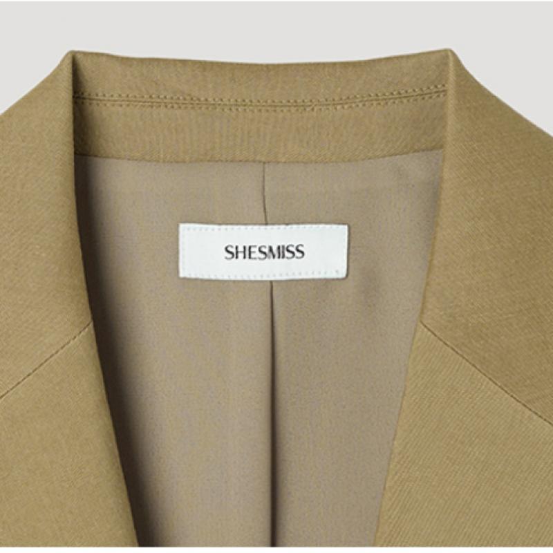 [She S miSS] Linen Blend One Button Half Jacket Swwjkp21040 Ca