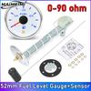 52mm Fuel Level Gauge With Alarm 7 Colors Backlight Pointer Oil Tank Meter 0-190Ohm For Auto Marine Boat Car 12V 24V Fuel Tank