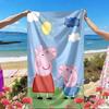 Peppa Pig Print Beach Towel, Versatile Lightweight Absorbent Beach Towel for Pool Surf Yoga Bathroom, Perfect Birthday Holiday Gift