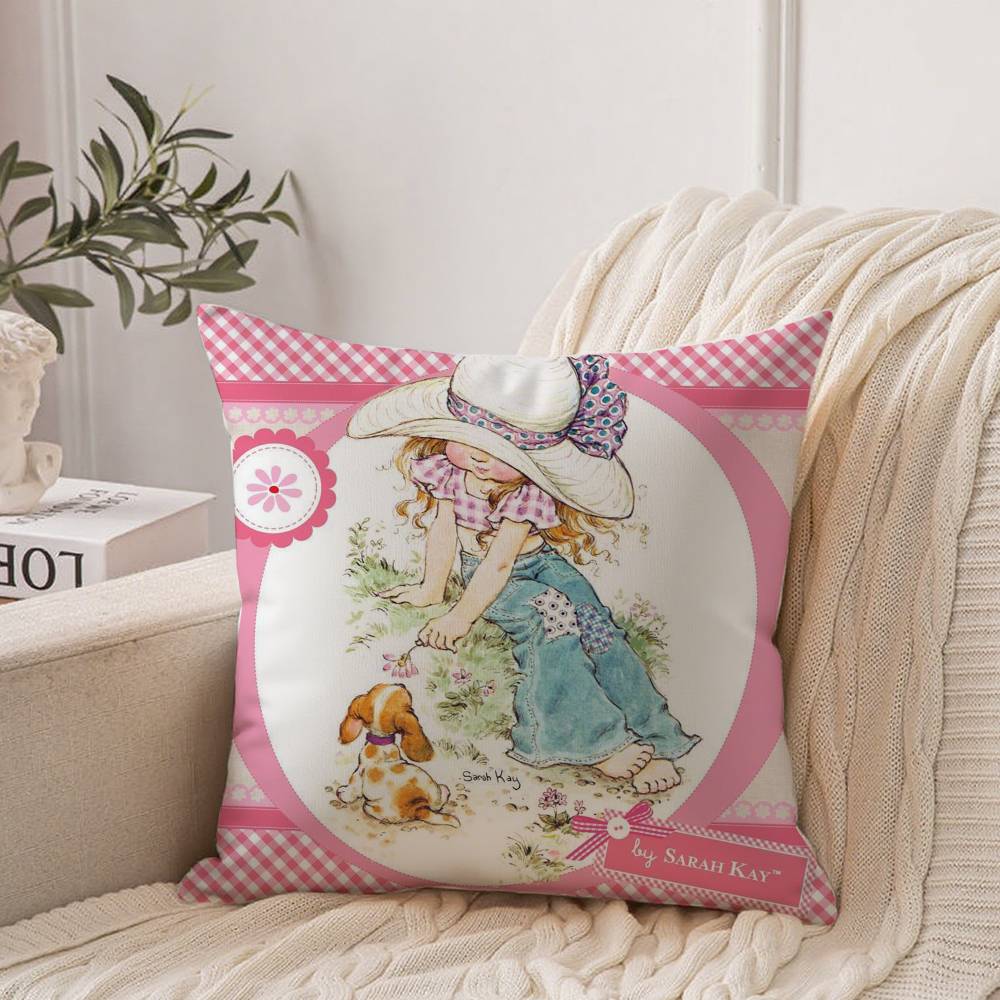 Cute Sarah Kay Girl Pillow Case Home Decor Throw For Sofa Bed Car Room Decor Gift Idea