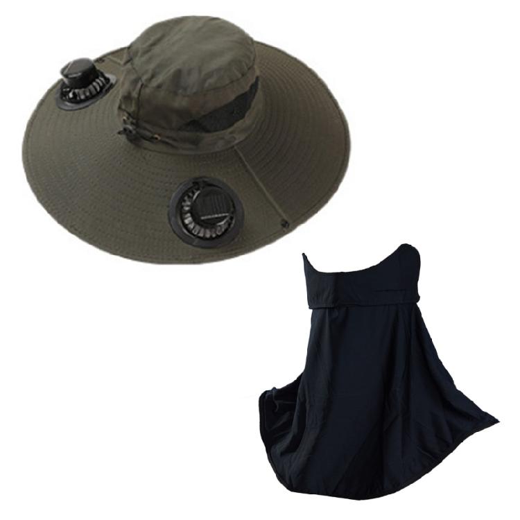 Outdoor Solar Fan Hat Neck Coverage Quickly Dry Fabric Hat Adjustable Sun Hat Sweat Absorbing Solar Fan Hat for Outdoor