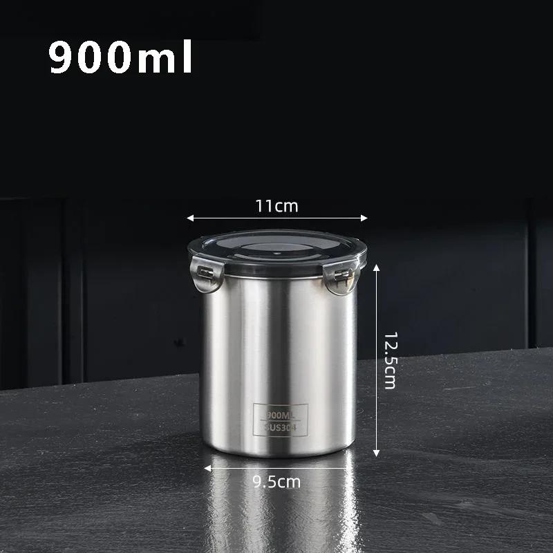 Stainless Steel Food Container Sealed Tank Food Coffee Beans Snack Storage Cans Tea Leaf Container Organizer Kitchen Accessories