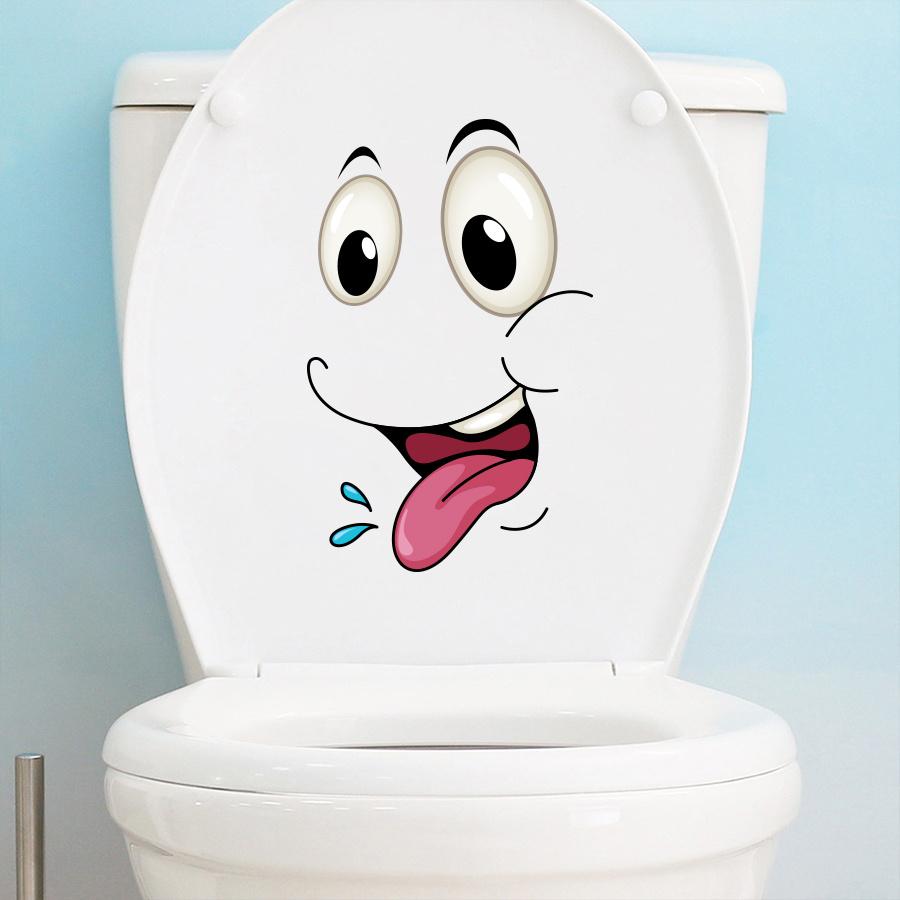 4/8pcs Funny Face Trash Can Stickers Vinyl Decals,Cute Garbage Bin Toilet Wall Car Cabinet Decor, Removable Adhesive Labels