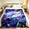 Neon Theme Custom Blanket Personalized Name & Text Customized Soft Warm Throw Blanket Home Decor