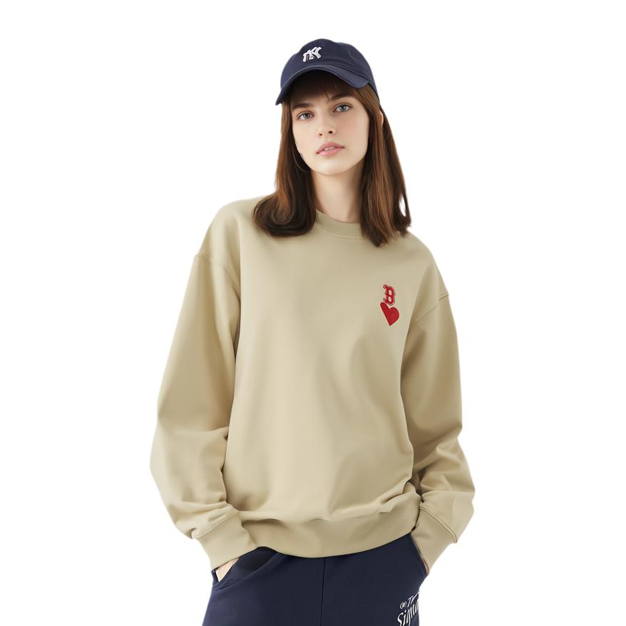 MLB New York Yankees Heart 24FW Sweatshirt Unisex 2 Pack Cream 3AMTH914450CRS--2