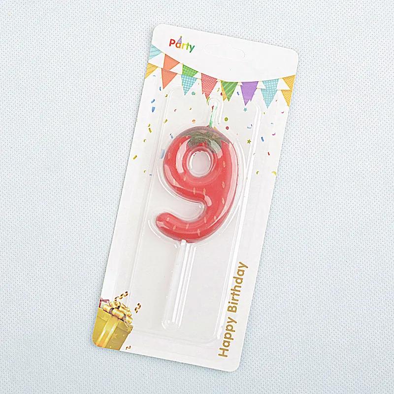 1pc Strawberry Birthday Cake Candle, 0-9 Number Perfect for Anniversary, Birthday & Party Decorations, Celebration Candle