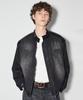 Buckaroo Leather Patch Biker Denim Jacket Black
