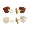 4Pairs Rope Leather Pair Button for Sewing Supplies Coat Sweater Cardigan Belt Buckle Handwork Clothing Decoration
