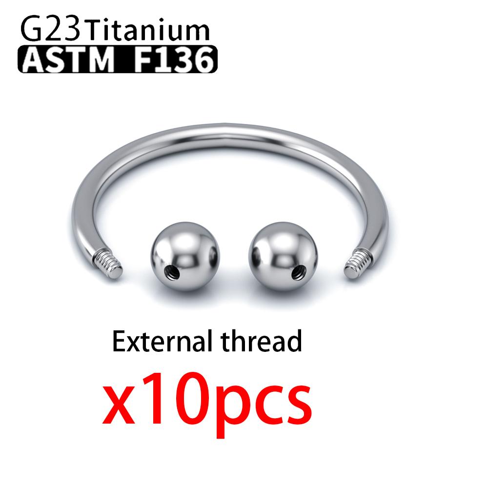 G23 Titanium 10PCS Labret Lip Stud Piercing Eyebrow Body Jewelry Nose Ring C rod For Women Septum Piercing
