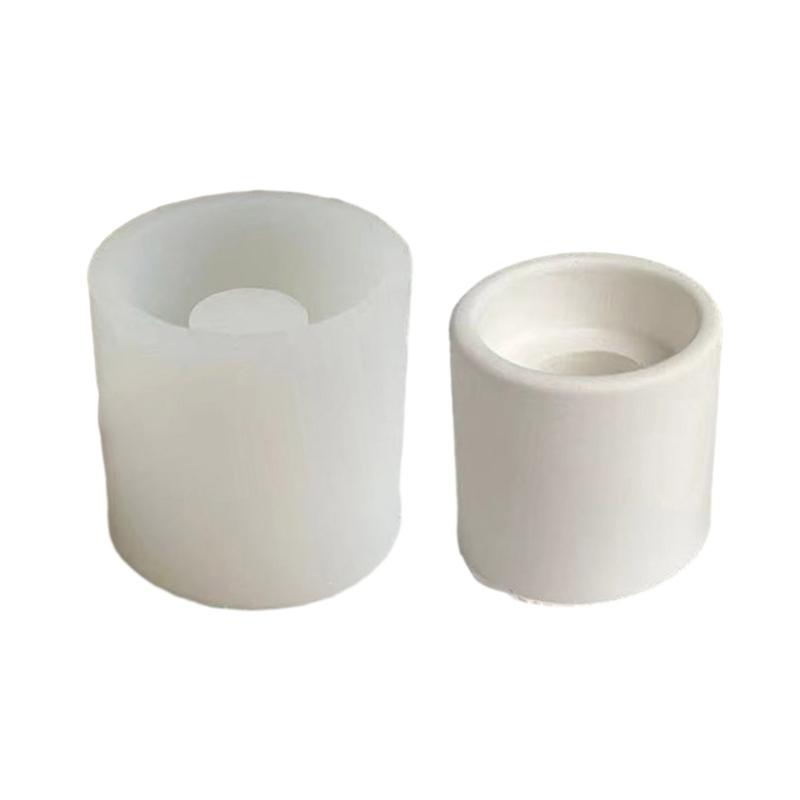 DIY Cylindrical Candlestick Mould Non Stick Candle Holder Gypsum Mold Long/Short Candlesticks Silicone Mold Home Decors