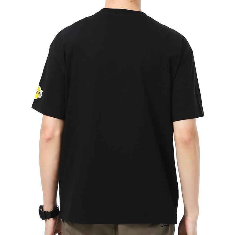 Air Jordan NBA Los Angeles Lakers Alphabet Printing Basketball Sports Round Neck Short Sleeve Black Men's DA6513-010