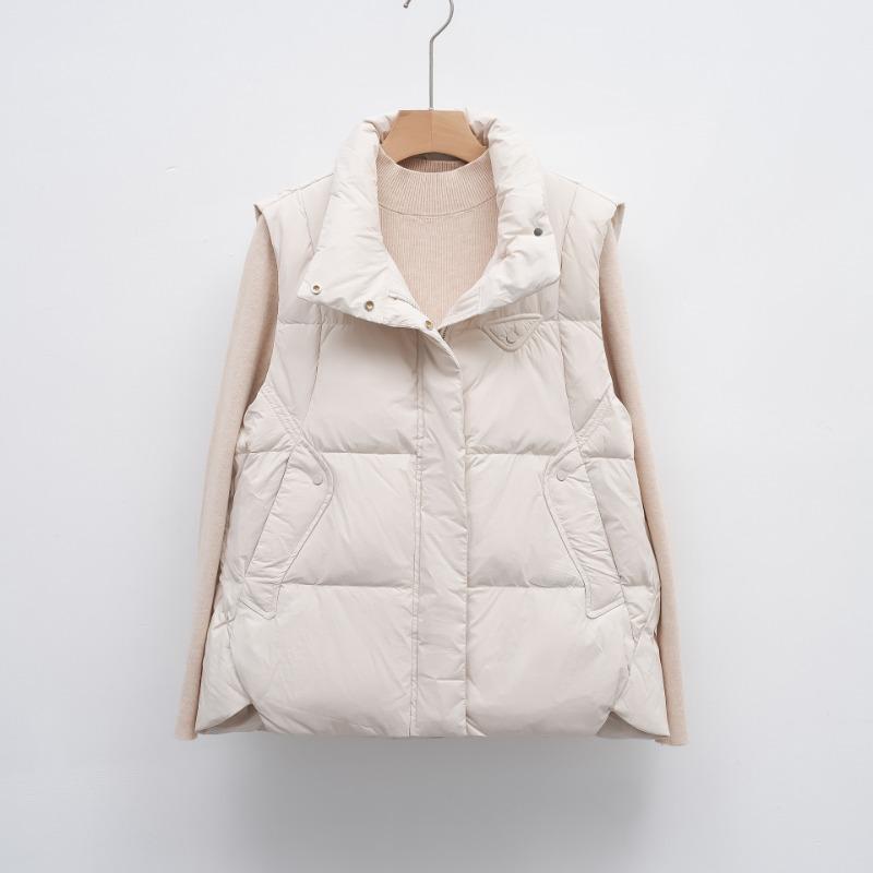 Down Jacket New National Standard 90 Down Autumn and Winter New Women's Down Vest Sleeveless Vest Korean Loose Coat