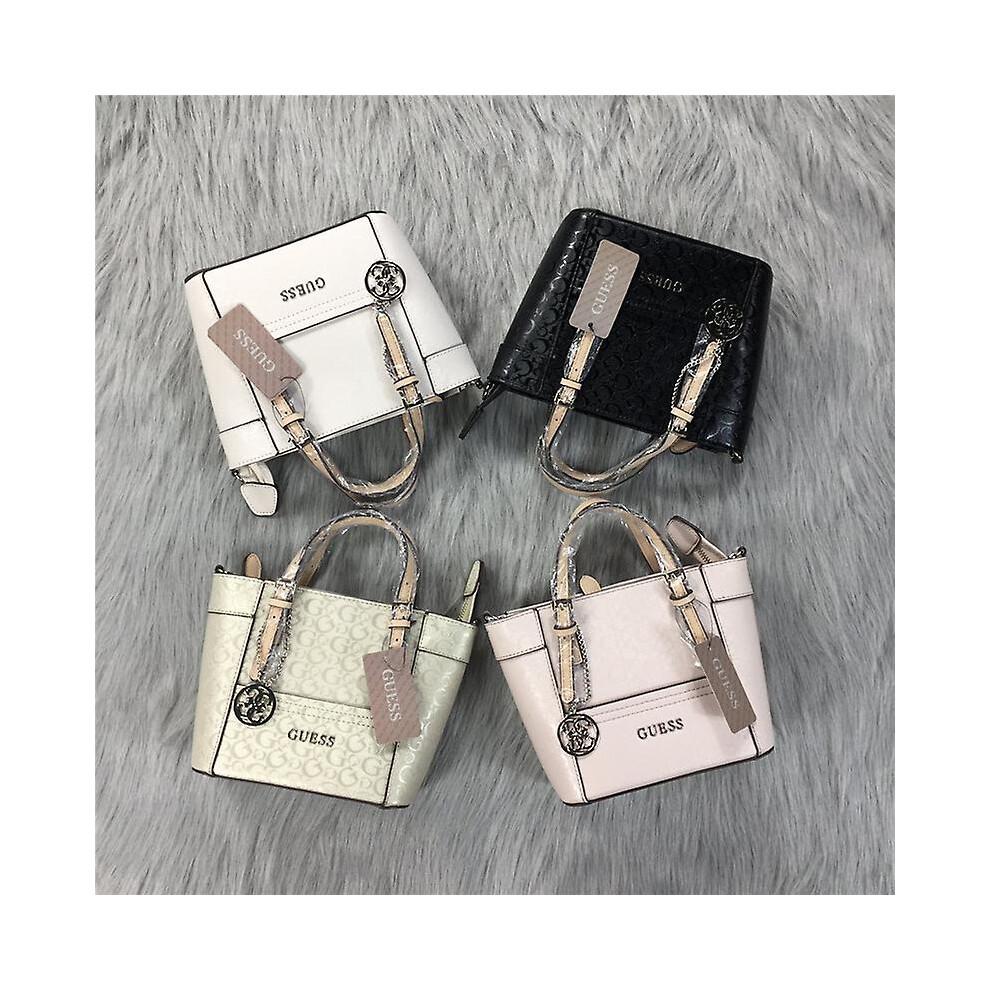 (M, White) Guess Bags Women Pu Shoulder Crossbody Bag With Shoulder Strap For Daily Casual