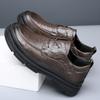 Spring New Leather Breathable Foot Leather Shoes Men's Versatile Casual Fashion Lazy One Pedal Platform Casual Shoes