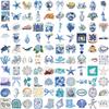 10/30/50/100pcs Blue Mediterranean Art Graffiti Stickers Vintage INS Aesthetic Decals DIY Stationery Phone Waterproof Sticker